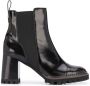 See by Chloé leather chunky heel ankle boots Black - Thumbnail 1