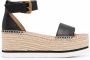 See by Chloé leather wedge espadrilles Black - Thumbnail 1