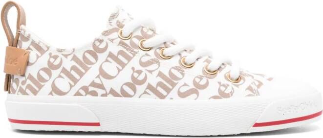 See by Chloé logo-jacquard sneakers White
