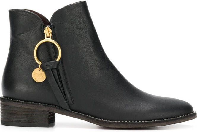 See by Chloé Louise flat ankle boots Black