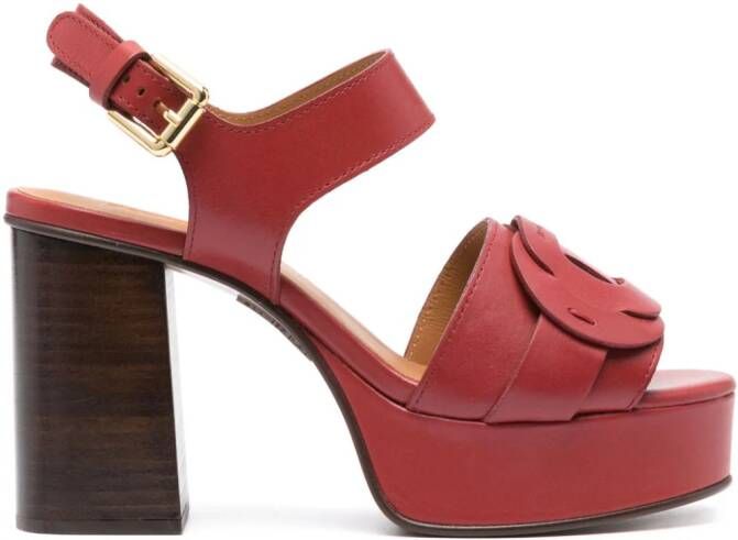See by Chloé Louys 100mm leather sandals Red