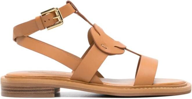 See by Chloé Loys flat leather sandals Neutrals