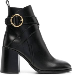 See by Chloé Lyna 87mm leather ankle boots Black