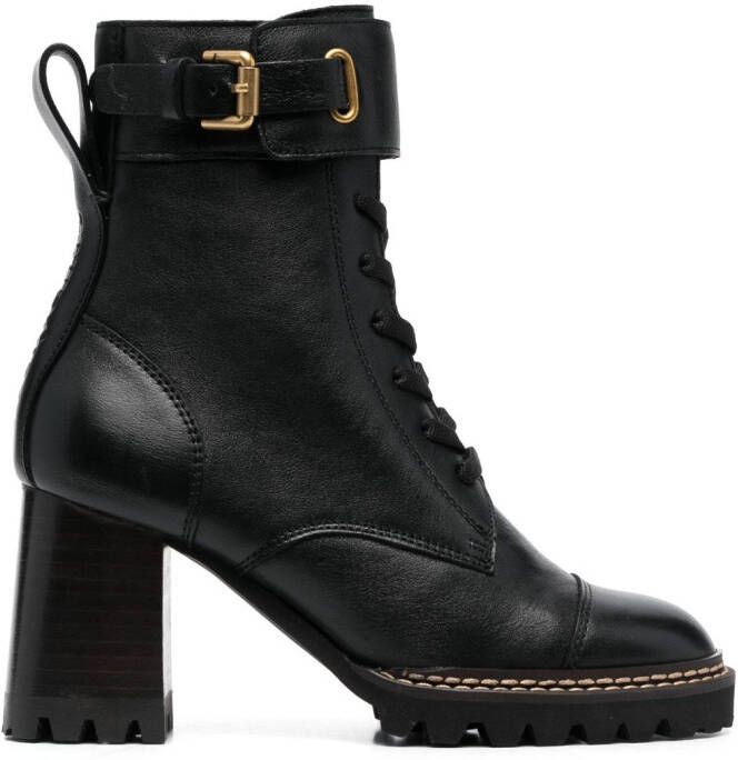See by Chloé Mallory 75mm buckled boots Black