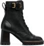 See by Chloé Mallory 75mm buckled boots Black - Thumbnail 1