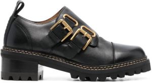 See by Chloé Mallory buckle-detail heeled brogues Black
