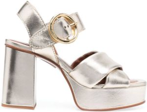 See by Chloé metallic-effect 103mm sandals Gold