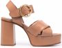 See by Chloé open-toe leather sandals Brown - Thumbnail 1