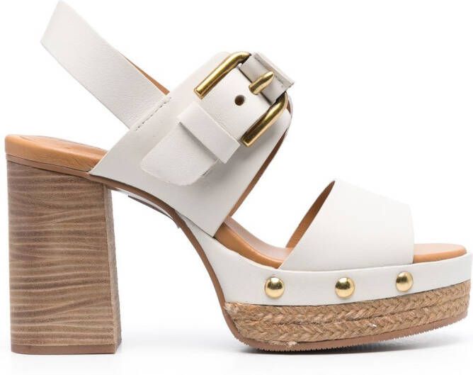 See by Chloé platform block-heel 110mm sandals Neutrals