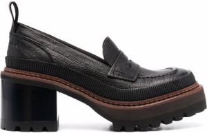 See by Chloé ridged-detail heeled loafers Black