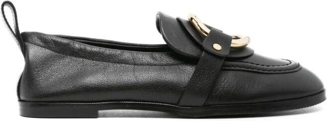 See by Chloé ring-detail elasticated loafers Black