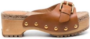 See by Chloé side buckle-fastening clog sandals Brown