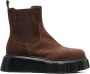 Semicouture chunky ankle leather boots Brown - Thumbnail 1