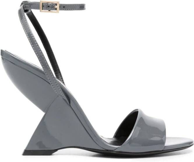 Semicouture Minnie 110mm leather sandals Grey