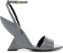 Semicouture Minnie 110mm leather sandals Grey - Thumbnail 1