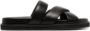 Senso crossover-strap leather sandals Black