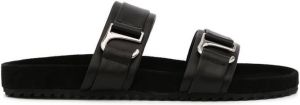 Senso Dahlia Ebony leather slides Black