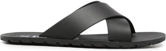 Senso Franky crossover-strap slides Black