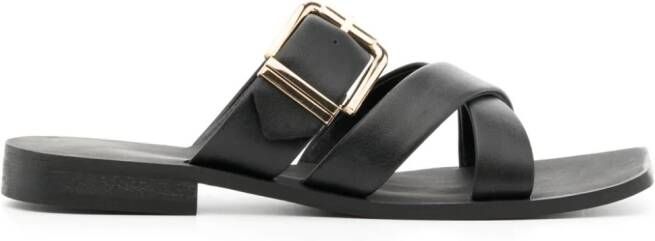Senso Gwen buckle-detail leather sandals Black