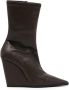 Senso Hayley 100mm wedge boots Brown - Thumbnail 1