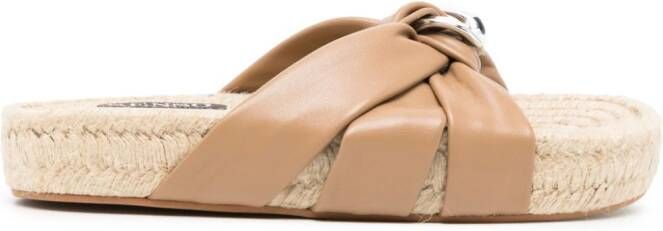 Senso Irina buckle-detail flat sandals Brown