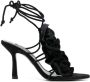 Senso Karli 90mm floral-appliqué sandals Black - Thumbnail 1