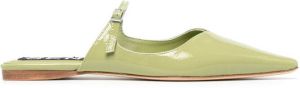 Senso Kelly pointed leather mules Green
