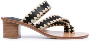 Senso Lola raffia-stitch sandals Brown