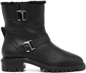 Senso Mona faux-shearling lined boots Black
