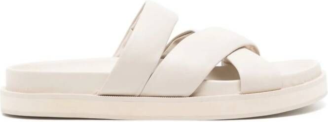 Senso Nico crossover-strap leather slippers White
