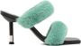 Senso Quisha faux-shearling 90mm sandals Green - Thumbnail 1