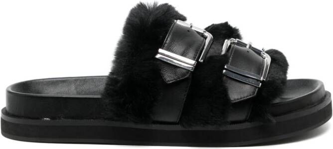 Senso Zali double-buckle leather sandals Grey