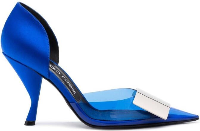 Sergio Rossi 100mm buckle-detail heeled pumps Blue