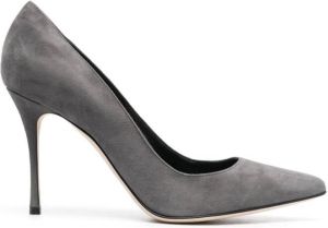 Sergio Rossi 100mm pointed leather pumps Grey