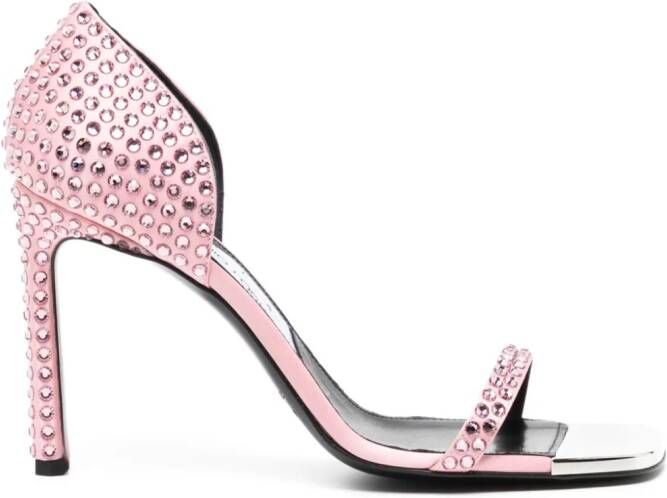 Sergio Rossi 100mm studded leather sandals Pink