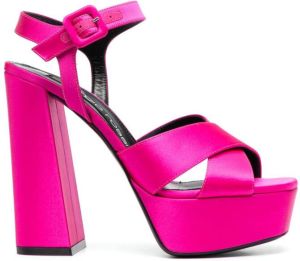 Sergio Rossi 125mm open-toe satin sandals Pink