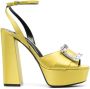 Sergio Rossi 130mm crystal-buckle platform sandals Yellow - Thumbnail 1
