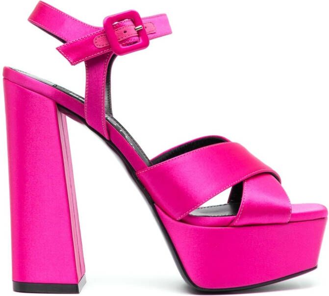 Sergio Rossi 130mm open-toe satin sandals Pink