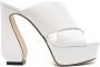 Sergio Rossi 135mm crossover-strap leather mules White - Thumbnail 1