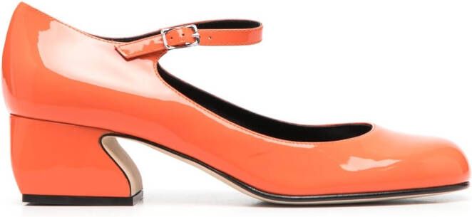 Sergio Rossi 45mm block-heel pumps Orange