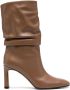 Sergio Rossi 80mm ankle-length leather boots Brown - Thumbnail 1