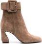 Sergio Rossi 80mm zip-up suede boots Brown - Thumbnail 1