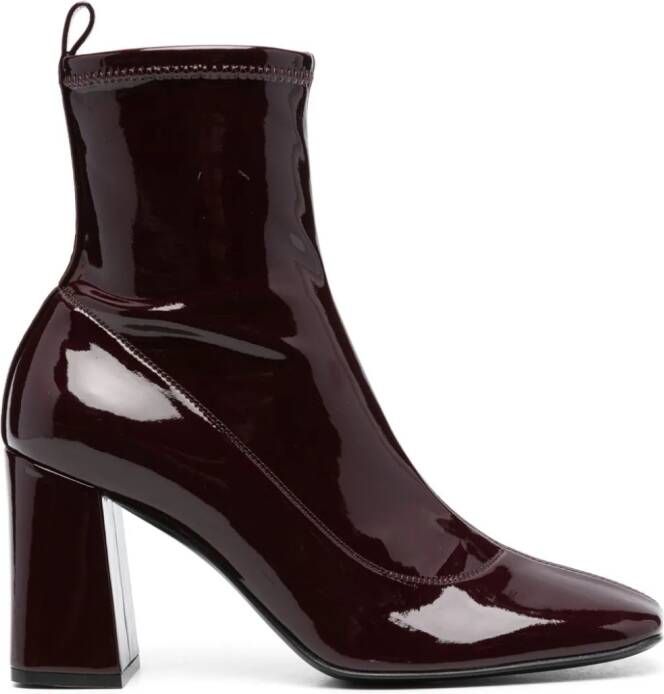 Sergio Rossi 80mm zipped leather boots Purple