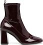 Sergio Rossi 80mm zipped leather boots Purple - Thumbnail 1