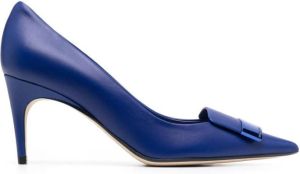 Sergio Rossi 85mm buckle-detail pointed pumps Blue