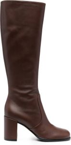 Sergio Rossi 90mm heeled leather boots Brown