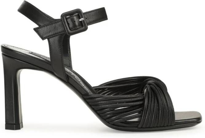 Sergio Rossi Akida twist-detailed leather sandals Black