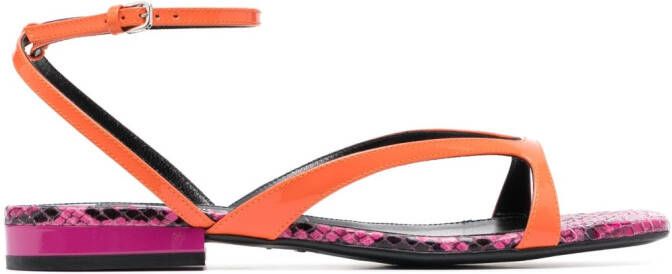 Sergio Rossi ankle-strap flat sandals Orange