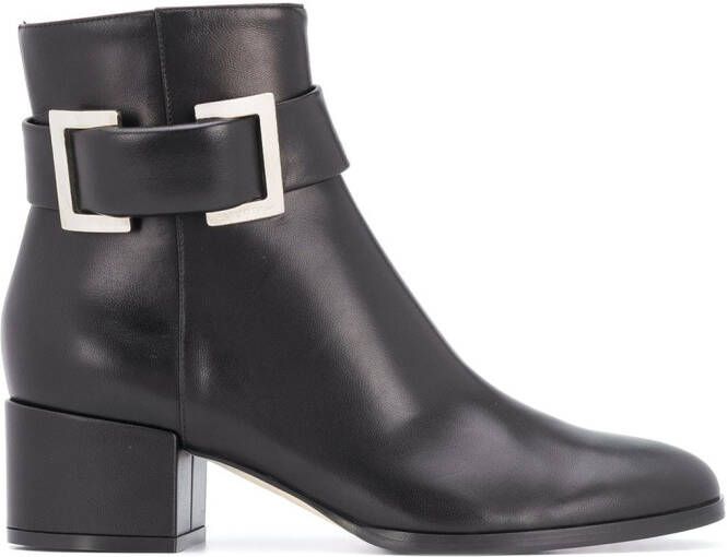 Sergio Rossi buckle ankle boots Black