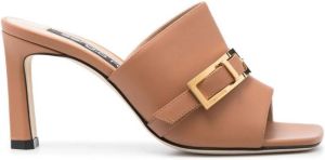 Sergio Rossi buckle-detail leather mules Neutrals